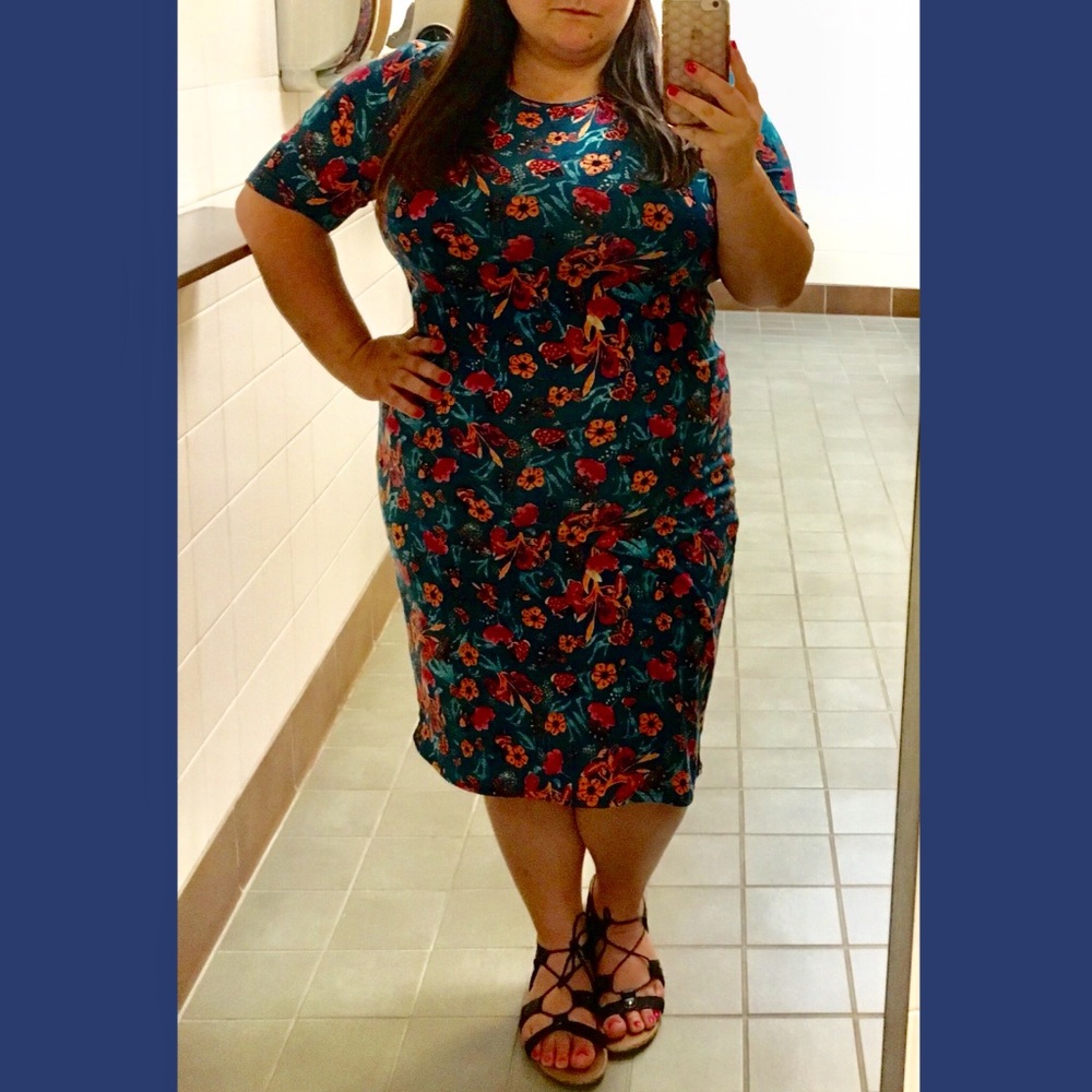 Lularoe Floral and Butterfly Print Dress